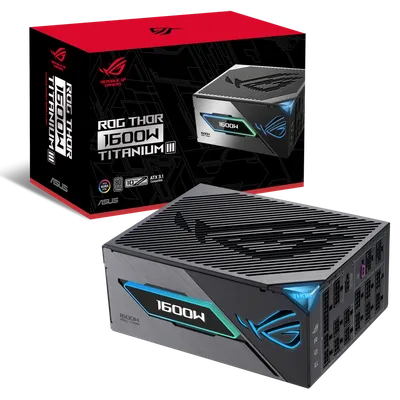 Блок питания ASUS ROG THOR 1600W Titanium III, 1600 Вт, 80 PLUS Titanium, ATX 3.1, модульный