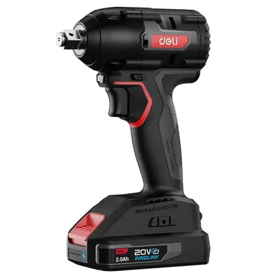 Гайковерт ударный аккумуляторный DELI DE-BS20-1D2, 20 В, 350 Н·м, 1/2", 2 АКБ 2 А·ч