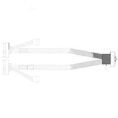 Кабель DiliVing DL-LP8639, Slimline SAS LP x8 — 2× U.2, 0,7 м
