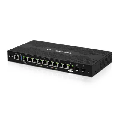 Маршрутизатор Ubiquiti ER-12, 4 ядра 1ГГц, 10×1GbE, 2×SFP, PoE