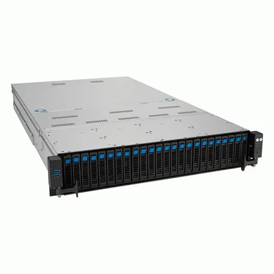 Сервер ASUS RS720A-E12-RS24U /GPU, 2xSP5(LGA 6096; up to 400W),24xDDR5 RDIMM(up to 6TB),24xNVMe/SATA(16 NVMe + 8x NVMe/SATA/SAS),soft RAID,2xM.2 slot,9 PCIe Gen5+1xRAID slot, 2x10GBe,2x2600W,ASMB11-iKVM