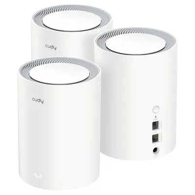 Mesh Wi-Fi система CUDY M1800 (3-Pack), AX1800 Wi-Fi 6, 2×1GbE, 3 устройства