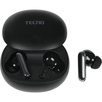 Наушники Tecno True 1 Air TU01 черный беспроводные bluetooth (TU01 AIR ELEGANT BLAC