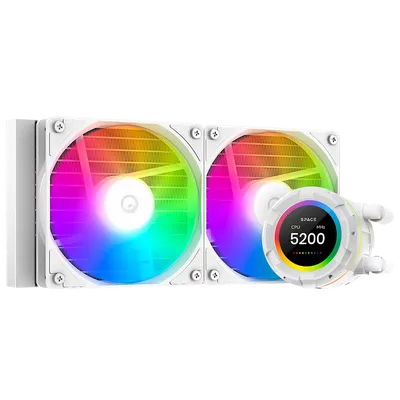 СЖО ID-COOLING SL240 XE WHITE, 240мм, LCD, ARGB, 300W, белый