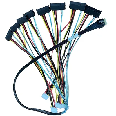 Кабель DiliVing DL-8654-SAS29 Slimline SASx8 (SFF8654) -to- 8x SAS29 , 100CM