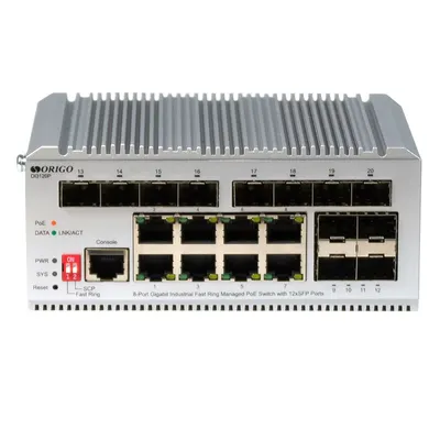 Коммутатор ORIGO OI3120P/185W/A1A, L2, 8×1GbE PoE, 12×SFP, PoE 185 Вт