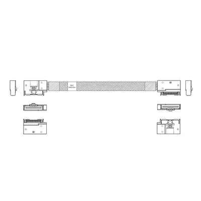 Кабель Luxshare L285MM009-SD-R, MCIO x8 – MCIO x8, 0.8 м