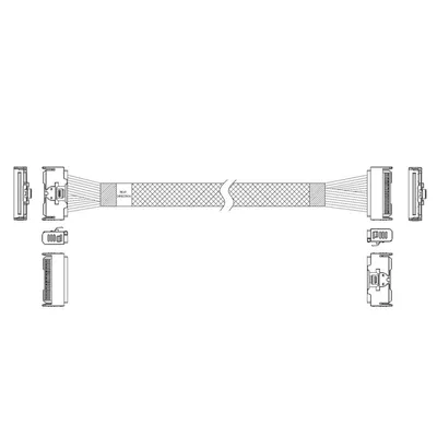 Кабель JPC P7321GB00800-3, MCIO x8 – MCIO x8, 0.8м