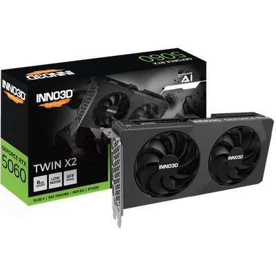 Видеокарта Inno3D GeForce RTX 5060 TWIN X2, 8 ГБ GDDR7, 128 бит, PCIe 5.0