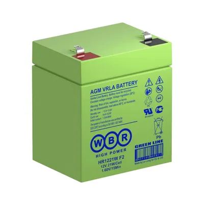 Аккумулятор WBR HR1221W, 12 В, 5,6 Ач, AGM, клеммы F2