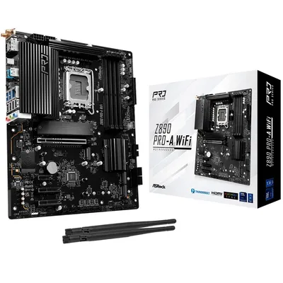 Материнская плата Asrock Z890 PRO-A WIFI, LGA 1851, Z890, 4×DDR5, 4×M.2, Thunderbolt 4, ATX