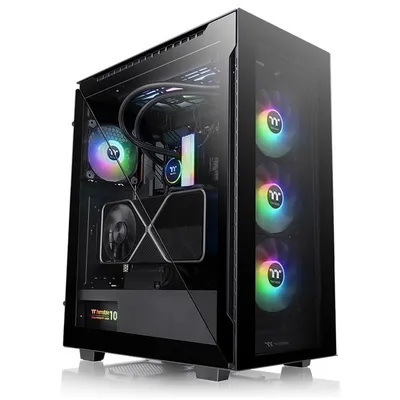 Корпус Thermaltake CA-1T4-00M1WN-01, ATX, черный, стекло, 3×120мм ARGB