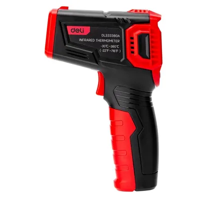 Пирометр Deli DL333380A, инфракрасный, -30…380°C, цветной экран