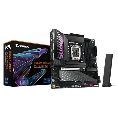 Материнская плата AORUS B860M AORUS ELITE WIFI6E, Micro-ATX, LGA 1851, DDR5
