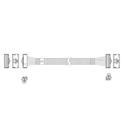 Кабель Luxshare L285MM008-SD-R, MCIO x8 – MCIO x8, 0.8 м