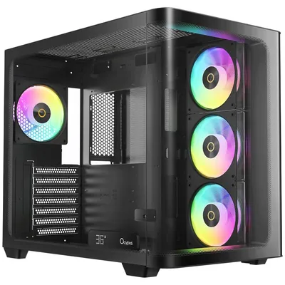 Корпус Ocypus Iota-C70-BKD400CD-GL, Midi-Tower, ATX/mATX/mITX, закалённое стекло, чёрный