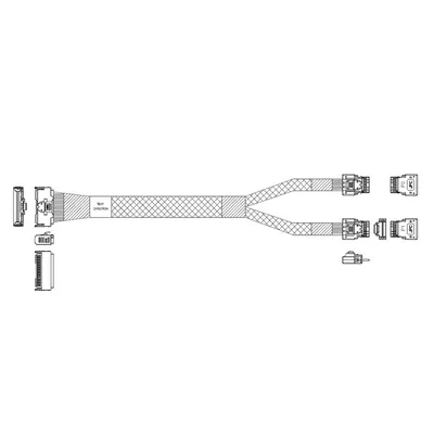Кабель Luxshare L285MM011-SD-R, MCIO x8 — 2x Slimline SAS x4, 0,8 м