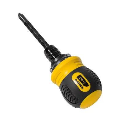 Отвертка DELI DL626010, двусторонняя с трещоткой, PH2 + SL6, Cr-V