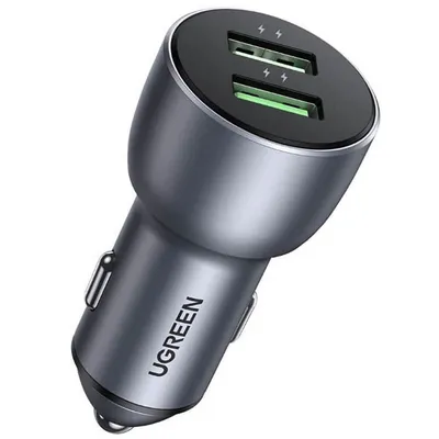 Зарядное устройство автомобильное Ugreen 10144, QC 3.0 Dual USB-A, 36W