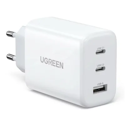 Сетевое зарядное устройство UGREEN CD275 (90496) USB-A+2*USB-C 65W Fast Charger EU. Цвет: белый                   
