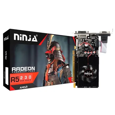 Видеокарта Ninja (Sinotex) R5 230, 1 ГБ DDR3, 64 бит, DVI/HDMI/VGA, Low-Profile