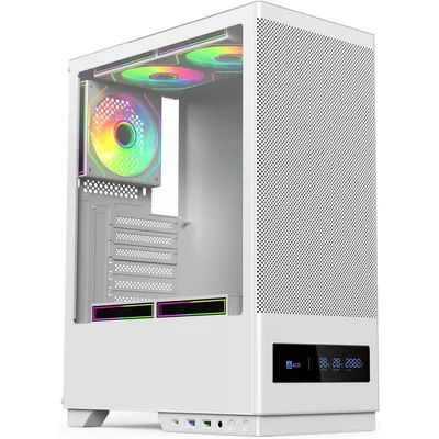 Корпус ACD Citadel 108DW, ATX, Type-C + 2×USB, Mesh, TG, белый