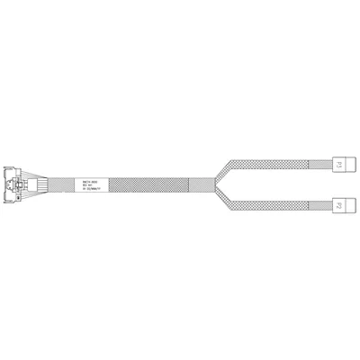 Кабель Amphenol RMC74-8690, MCIO x8 – 2×HD MiniSAS 4i, 0.8 м
