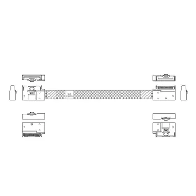 Кабель Luxshare L285MM010-SD-R, MCIO x8 – MCIO x8, 0.8 м