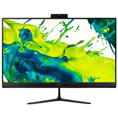 Моноблок Acer Aspire C27-2G 27" Full HD Ryzen 5 7430U (2.3) 16Gb SSD512Gb RGr Eshell GbitEth WiFi BT 120W клавиатура мышь Cam черный 1920x1080