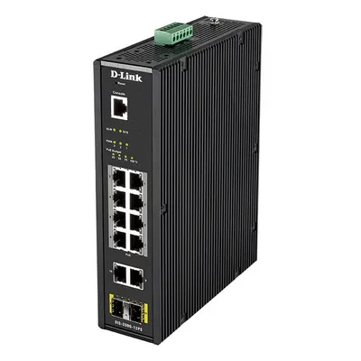 Коммутатор D-Link DIS-200G-12PS/A2A, L2, 10×1GbE (8×PoE), 2×SFP
