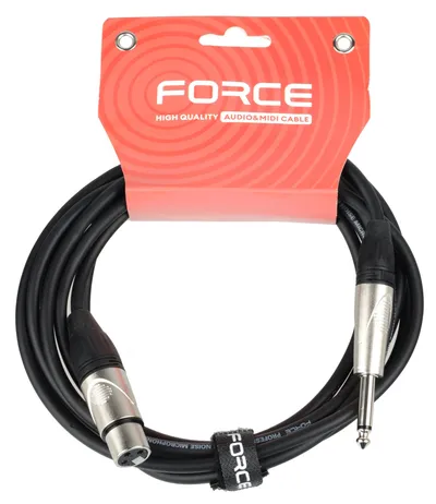 Кабель Force FMC-03/3, микрофонный, TS Jack–XLR, 3 м