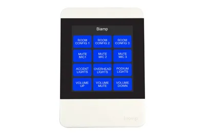 Панель управления BIAMP [Apprimo TEC-X 2000 White] сенсорная, touchscreen, до 12 программируемых сенсорных кнопок, PoE, Ethernet, цвет белый