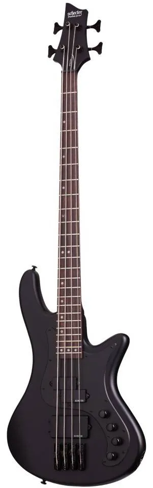 Бас-гитара SCHECTER [STILETTO STEALTH-4 SBK] бас-гитара 4-струнная, корпус: липа, гриф: клен, накладка: палисандр, 24 лада, цвет: Satin Black (SBK)