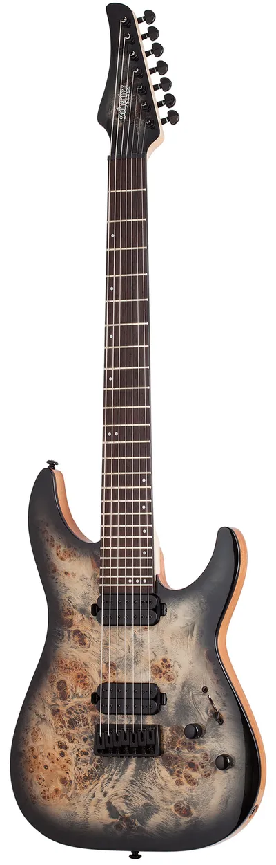 Электрогитара SCHECTER [C-7 PRO CB] электрогитара 7-струннаякорпус: красное дерево, топ: кап, гриф: клен 3 куска, накладка: венге, 24 лада, цвет: Charcoal Burst (CB)