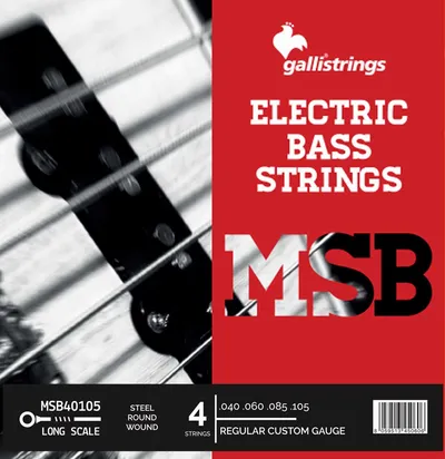 Комплект струн GALLI STRINGS MSB40105 для 4-струнной бас-гитары, 40-105