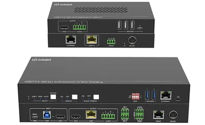Презентационный коммутатор Infobit [iSwitch 201K] 4K60 2x1, с HDMI, USB C и KVM, совместим с камерой, спикерфоном