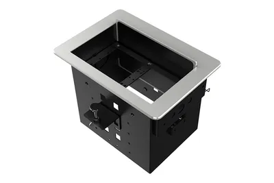 Корпус Wize Pro WRTS-06BOX-S для врезного лючка в стол, до 6 модулей, 2 места под ретракторы, серебристый