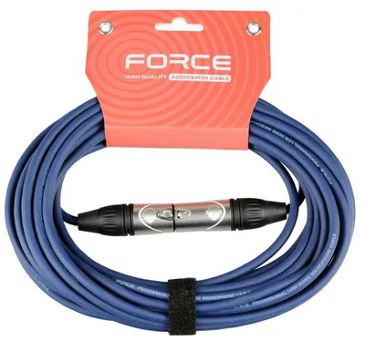 Кабель микрофонный FORCE FMC-05/10 BL, XLR (M) — XLR (F), балансный, 10 м