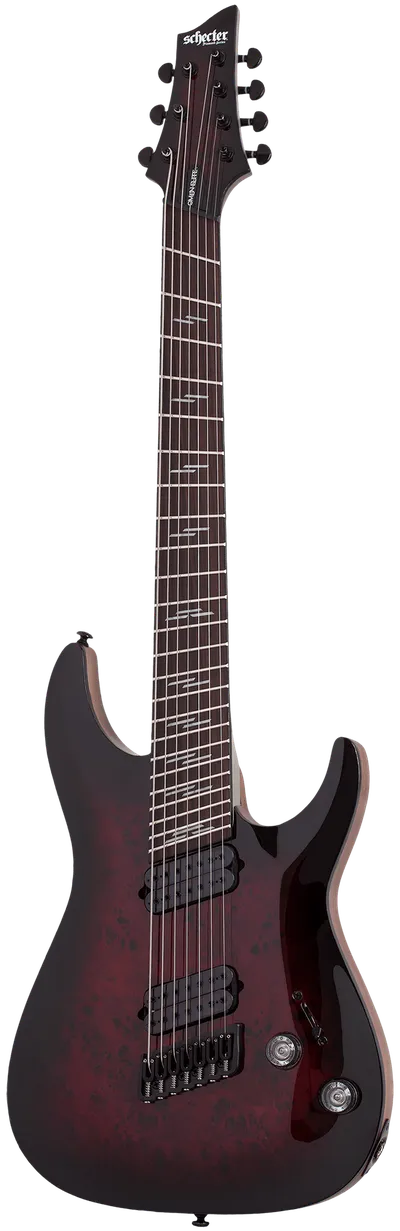 Электрогитара SCHECTER OMEN ELITE-7 MS BCHB, 7 струн, мультимензур, Black Cherry Burst