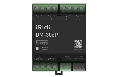 Релейный модуль iRidi DM-306P, 6 реле 16 А, 3 дискретных входа