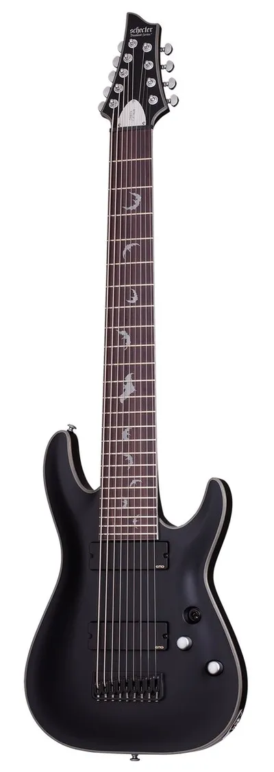 Электрогитара SCHECTER DAMIEN PLATINUM-9 SBK, 9-струнная, 24 лада, Satin Black