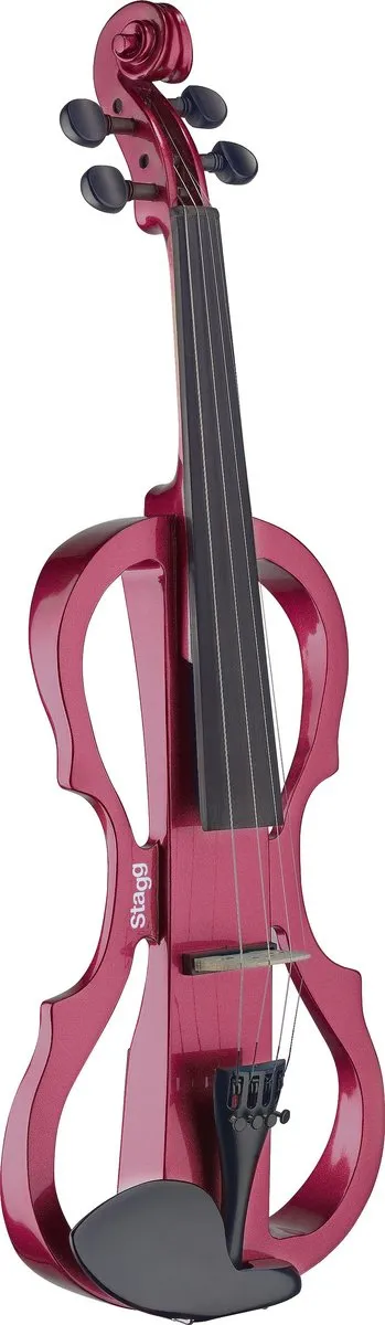 Электроскрипка STAGG [EVNX-4/4 MRD] размер 4/4, мензура 325 мм, дека клен, регуляторы громкости и тона, выключатель, вход для микрофона 1/8" mini Jack, выход для наушников 1/8" mini Jack, выход 1/8" mini Jack, питание 6LR61 9 В, цвет красный металлик