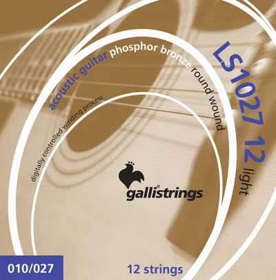 Струны GALLI STRINGS LS1027-12, комплект для 12-струнной акустической гитары