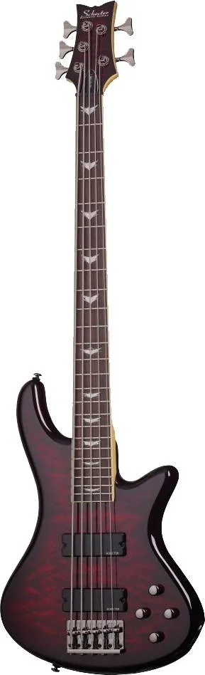Бас-гитара SCHECTER [STILETTO EXTREME-5 BCH] бас-гитара 5-струнная, корпус: красное дерево, топ: волнистый клен, гриф: клен, накладка: палисандр, 24 лада, цвет: Black Cherry (BCH)