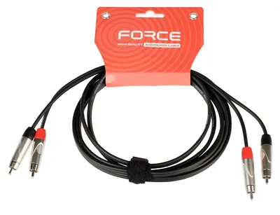 Кабель аудио FORCE FLC-20/3, 2×RCA (M) — 2×RCA (M), стерео, 3 м