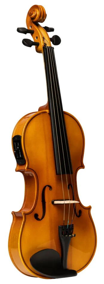 Электроакустическая скрипка STAGG [VN-4/4 ELEC] размер 4/4, верхняя дека массив ели, нижняя дека и обечайка массив клена, гриф клен, накладка грифа черное дерево, бридж клен, струнодержатель металлический, звукосниматель PS 900, цвет натуральный