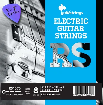 Комплект струн GALLI STRINGS RS1070, для 8-струнной электрогитары