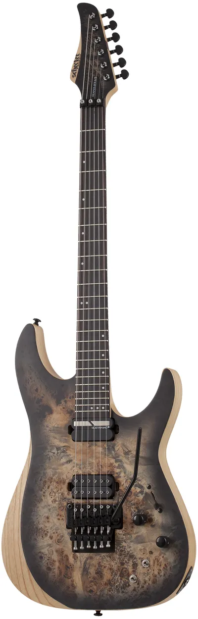 Электрогитара SCHECTER [REAPER-6 FR S CB] электрогитара 6-струнная, корпус: болотный ясень, топ: кап, гриф: клен, накладка: черное дерево, 24 лада, Sustaniac, FloydRose, цвет: Satin Charcoal Burst (CB)