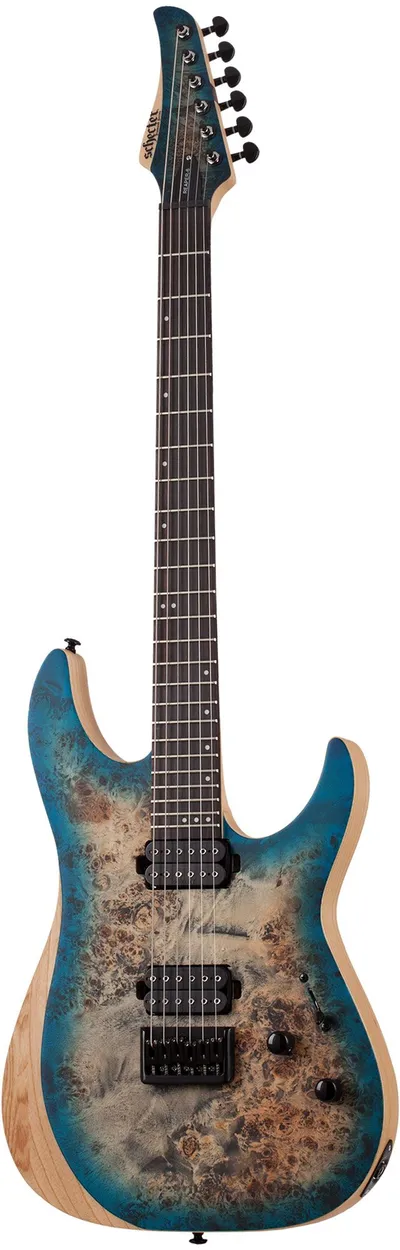 Электрогитара SCHECTER REAPER-6 SKYB - электрогитара 6-струнная. 24 лада, корпус: болотный ясень с топом из капа, гриф: клен, орех со вставками из углеволокна, вклееный, накладка: черное дерево, звукосниматели: HH Schecter Diamond Decimator, регулировки: