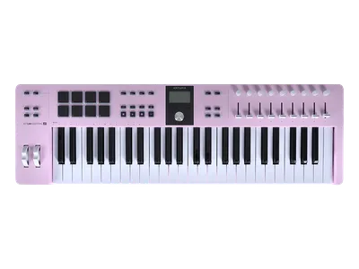 MIDI-клавиатура Arturia 231525, KeyLab Essential 49 mk3 Rose Quartz, 49 клавиш, LCD, 9 энкодеров, 8 пэдов, Type-C